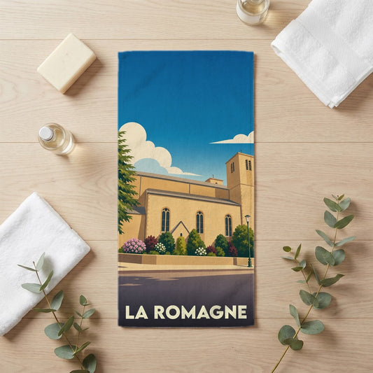 Serviette de bain 30 cm x 60 cm souvenir de La Romagne