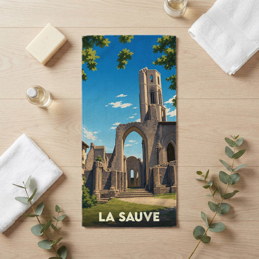 Serviette de bain 30 cm x 60 cm souvenir de La Sauve