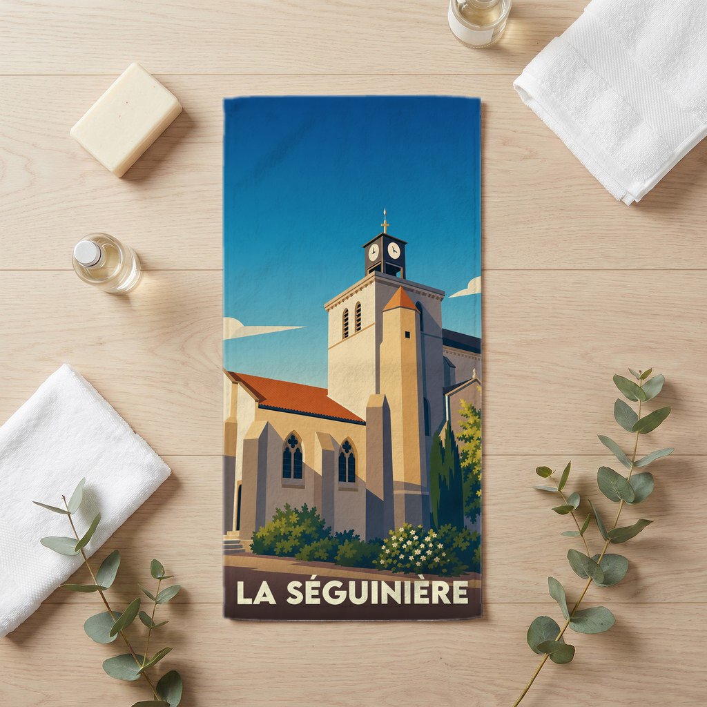 Serviette de bain 30 cm x 60 cm souvenir de La Séguinière