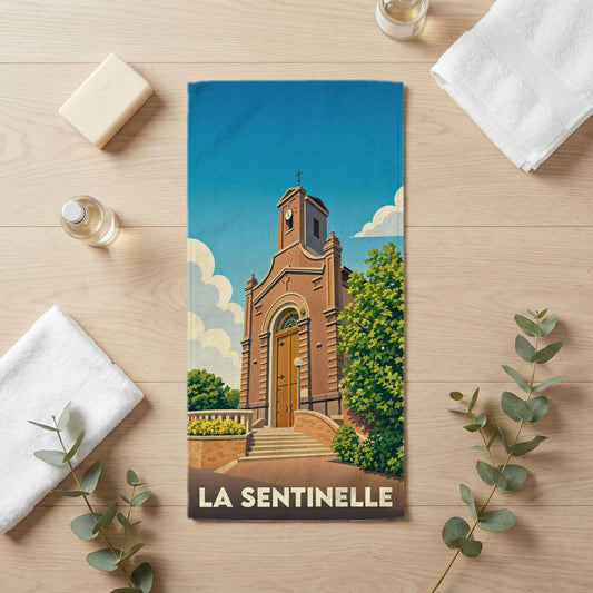 Serviette de bain 30 cm x 60 cm souvenir de La Sentinelle