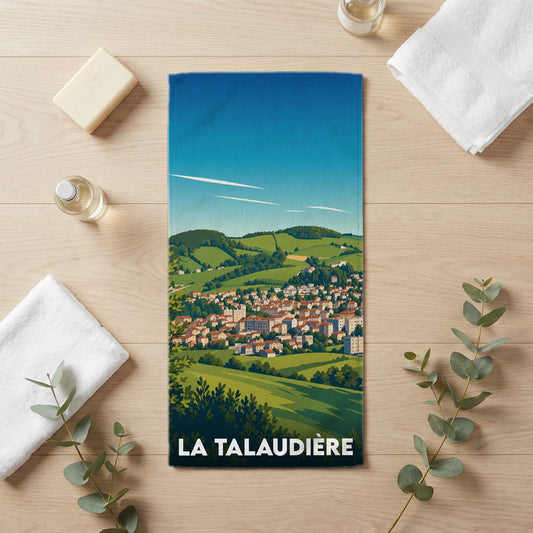 Serviette de bain 30 cm x 60 cm souvenir de La Talaudière
