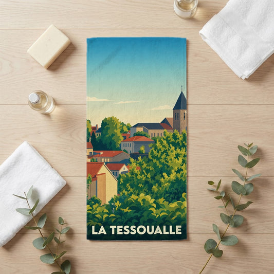 Serviette de bain 30 cm x 60 cm souvenir de La Tessoualle
