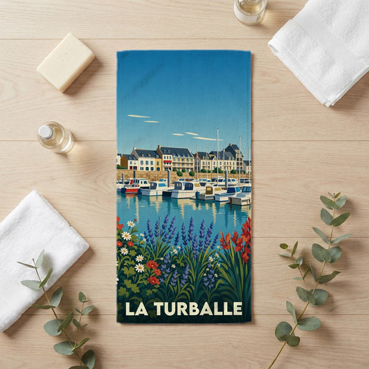 Serviette de bain 30 cm x 60 cm souvenir de La Turballe