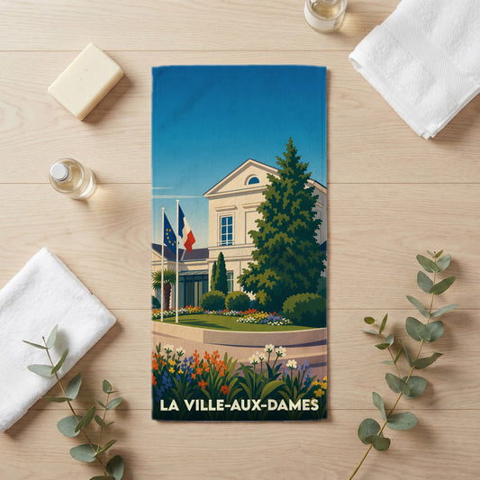 Serviette de bain 30 cm x 60 cm souvenir de La Ville-aux-Dames