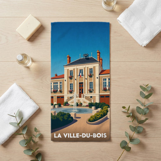Serviette de bain 30 cm x 60 cm souvenir de La Ville-du-Bois