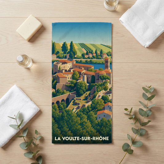 Serviette de bain 30 cm x 60 cm souvenir de La Voulte-sur-Rhône