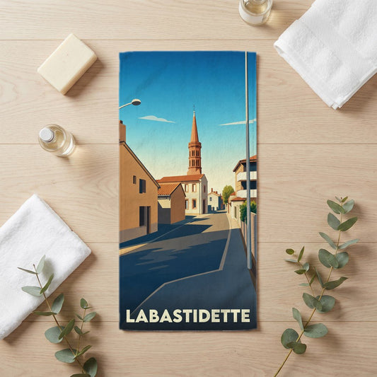 Serviette de bain 30 cm x 60 cm souvenir de Labastidette