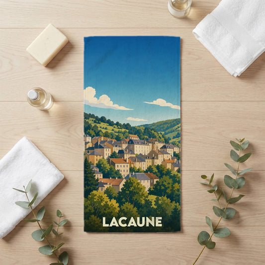Serviette de bain 30 cm x 60 cm souvenir de Lacaune