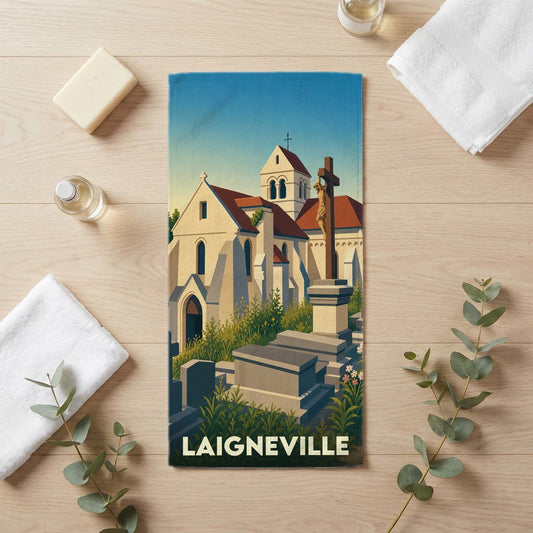 Serviette de bain 30 cm x 60 cm souvenir de Laigneville