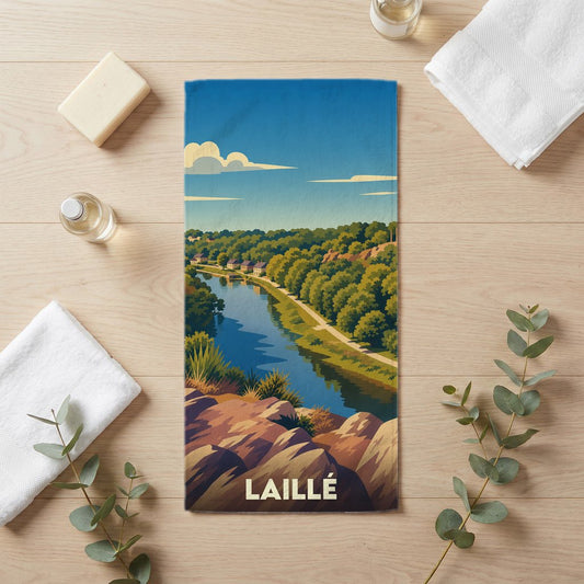 Serviette de bain 30 cm x 60 cm souvenir de Laillé