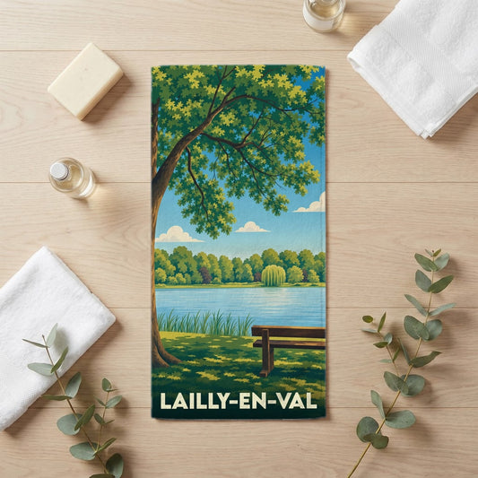 Serviette de bain 30 cm x 60 cm souvenir de Lailly-en-Val