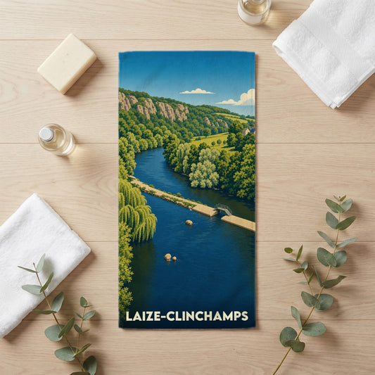 Serviette de bain 30 cm x 60 cm souvenir de Laize-Clinchamps