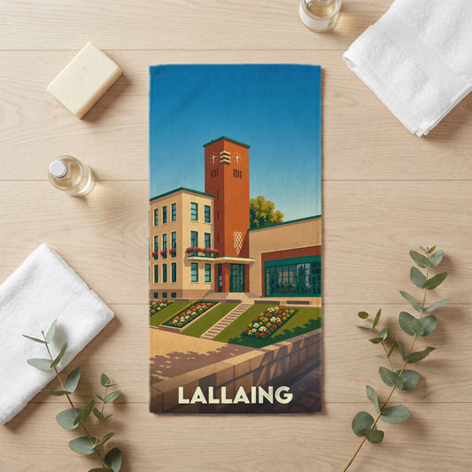 Serviette de bain 30 cm x 60 cm souvenir de Lallaing