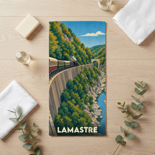 Serviette de bain 30 cm x 60 cm souvenir de Lamastre