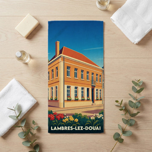 Serviette de bain 30 cm x 60 cm souvenir de Lambres-lez-Douai
