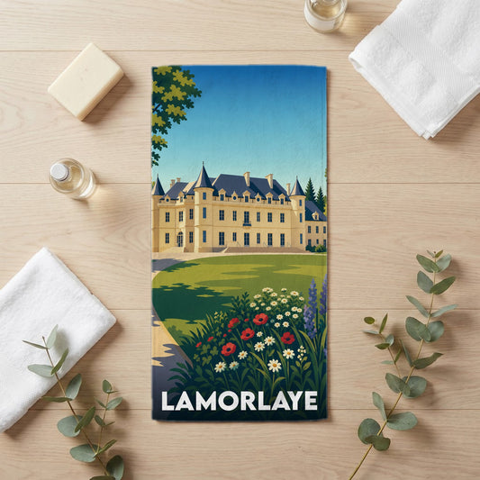 Serviette de bain 30 cm x 60 cm souvenir de Lamorlaye
