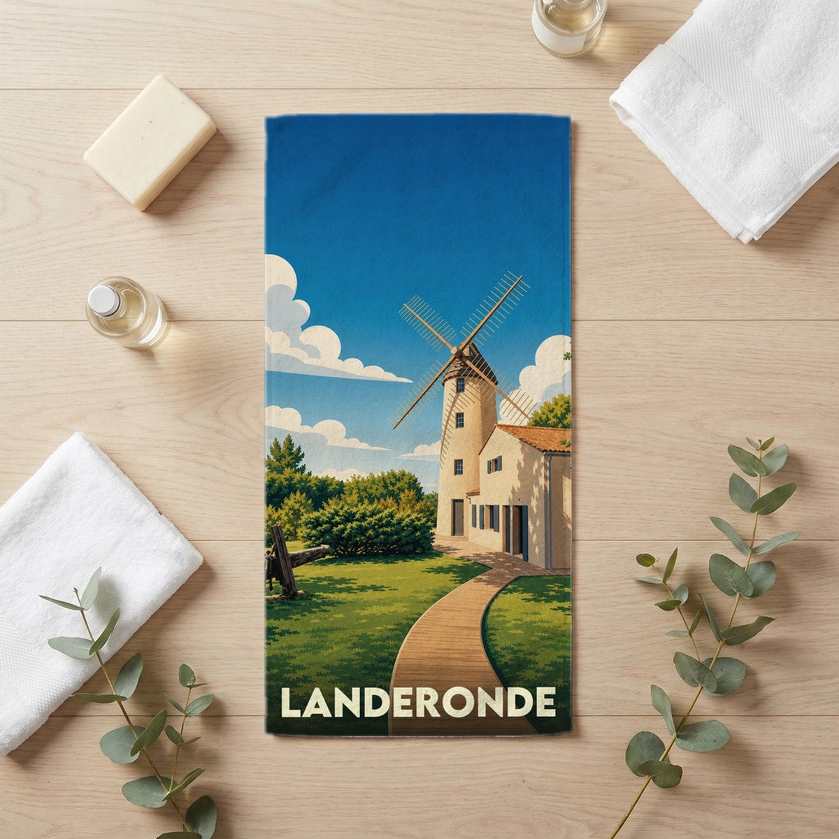 Serviette de bain 30 cm x 60 cm souvenir de Landeronde