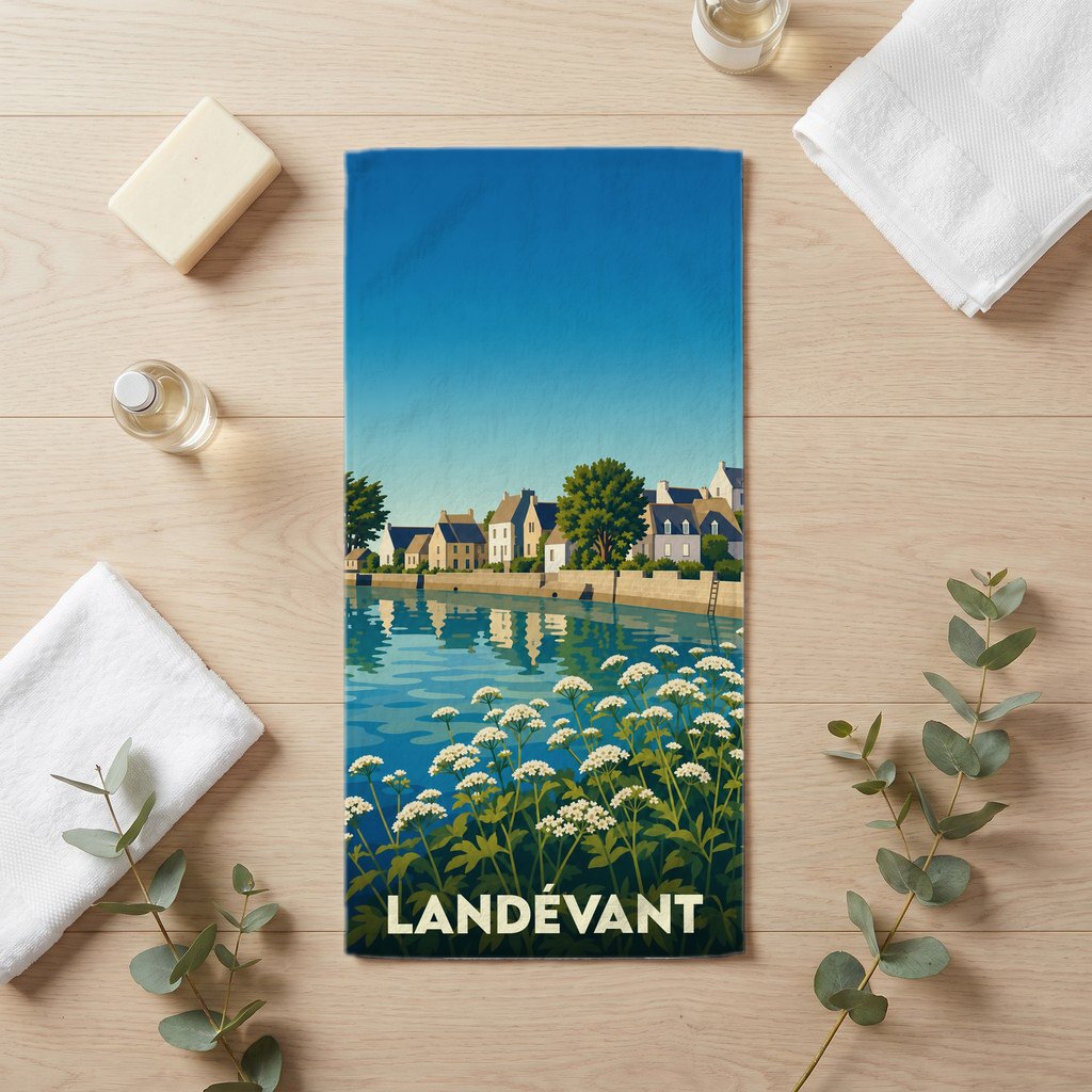 Serviette de bain 30 cm x 60 cm souvenir de Landévant