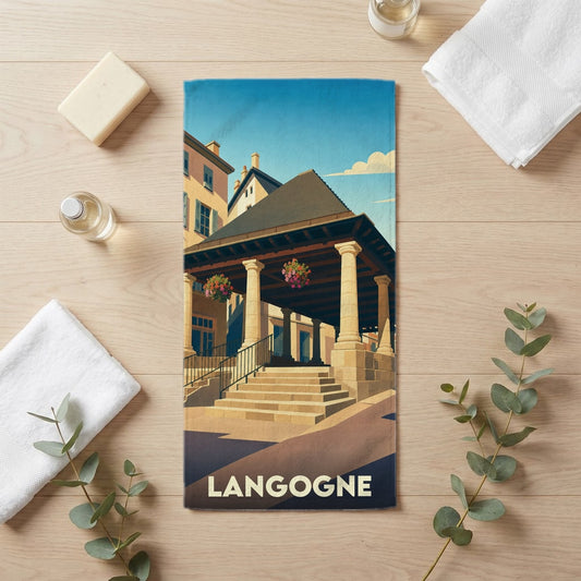 Serviette de bain 30 cm x 60 cm souvenir de Langogne