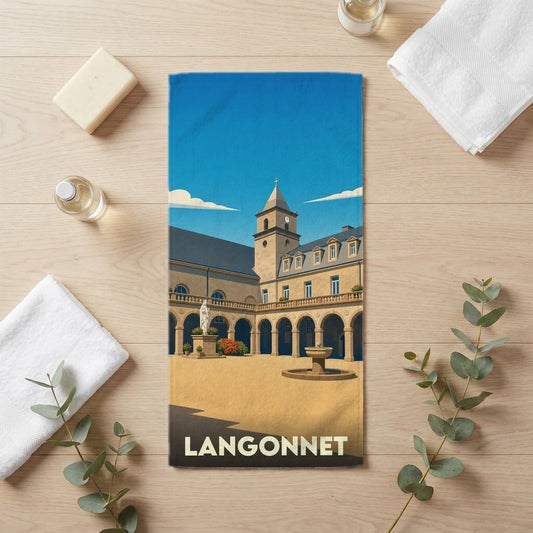 Serviette de bain 30 cm x 60 cm souvenir de Langonnet