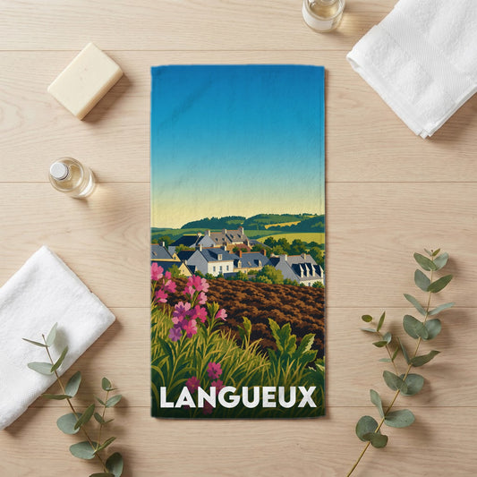 Serviette de bain 30 cm x 60 cm souvenir de Langueux