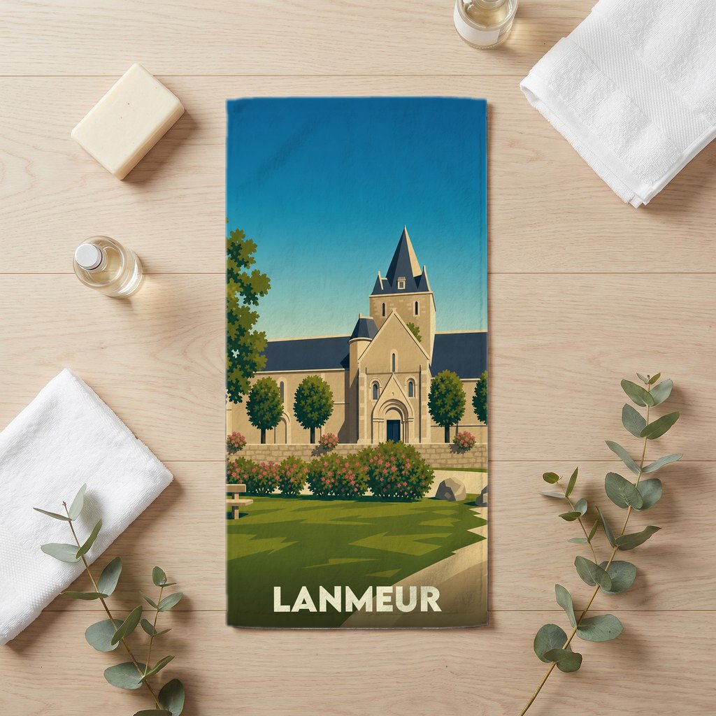 Serviette de bain 30 cm x 60 cm souvenir de Lanmeur