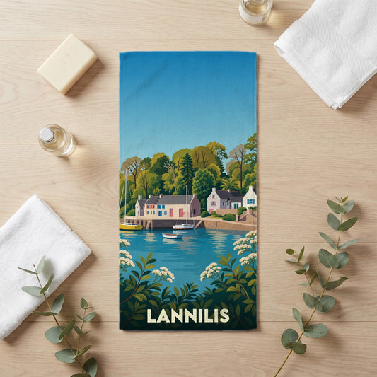 Serviette de bain 30 cm x 60 cm souvenir de Lannilis