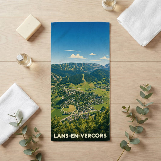 Serviette de bain 30 cm x 60 cm souvenir de Lans-en-Vercors