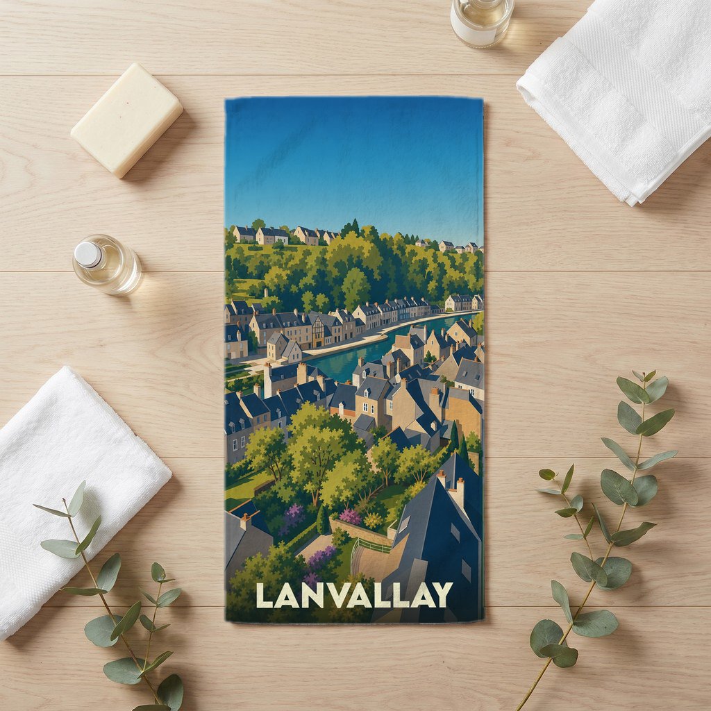 Serviette de bain 30 cm x 60 cm souvenir de Lanvallay