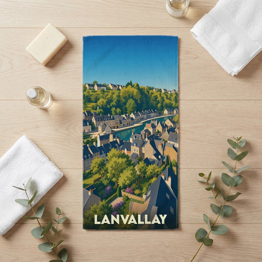 Serviette de bain 30 cm x 60 cm souvenir de Lanvallay