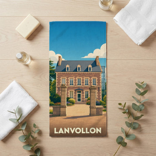 Serviette de bain 30 cm x 60 cm souvenir de Lanvollon