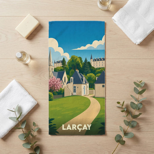 Serviette de bain 30 cm x 60 cm souvenir de Larçay