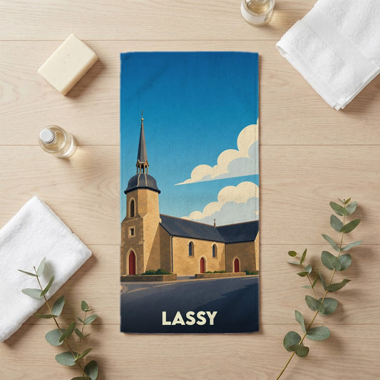 Serviette de bain 30 cm x 60 cm souvenir de Lassy