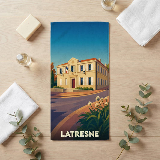 Serviette de bain 30 cm x 60 cm souvenir de Latresne