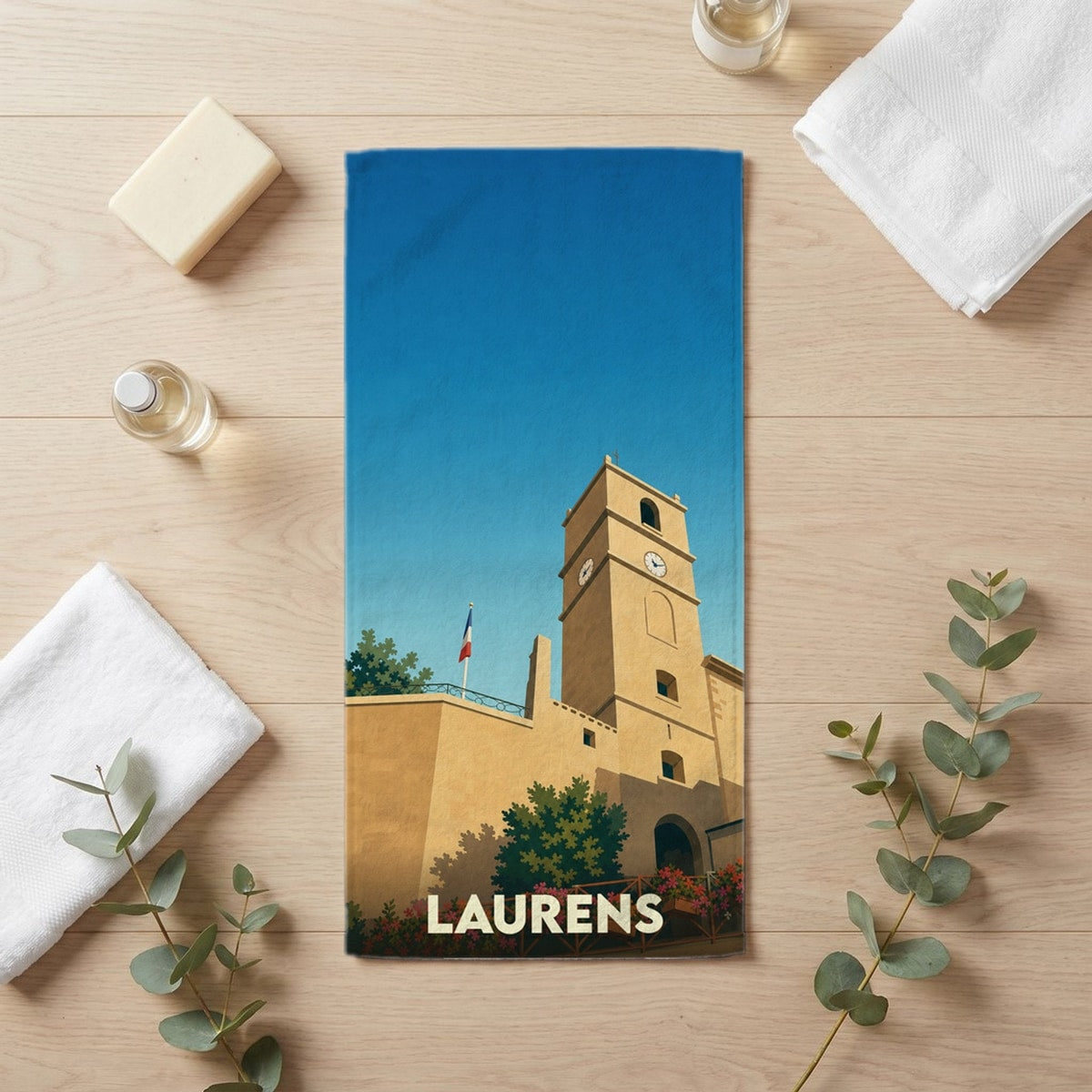 Serviette de bain 30 cm x 60 cm souvenir de Laurens
