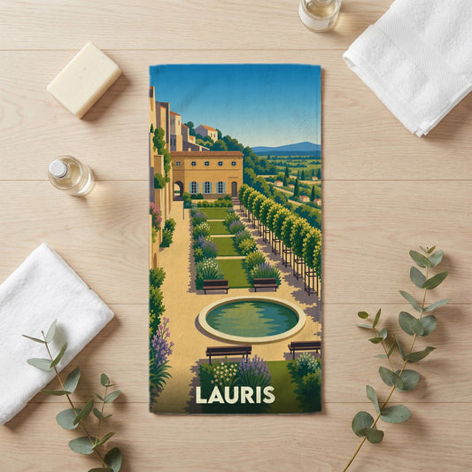 Serviette de bain 30 cm x 60 cm souvenir de Lauris