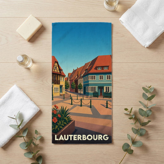Serviette de bain 30 cm x 60 cm souvenir de Lauterbourg