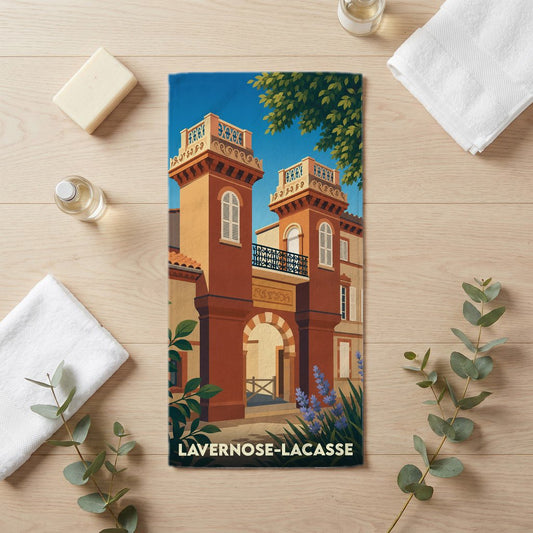 Serviette de bain 30 cm x 60 cm souvenir de Lavernose-Lacasse