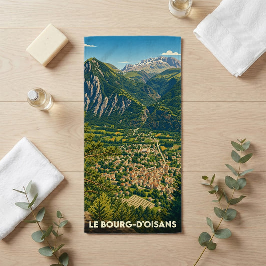 Serviette de bain 30 cm x 60 cm souvenir de Le Bourg-d'Oisans