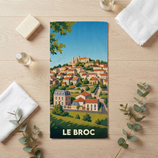 Serviette de bain 30 cm x 60 cm souvenir de Le Broc
