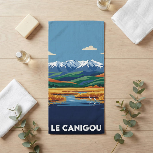 Serviette de bain 30 cm x 60 cm souvenir de Le Canigou