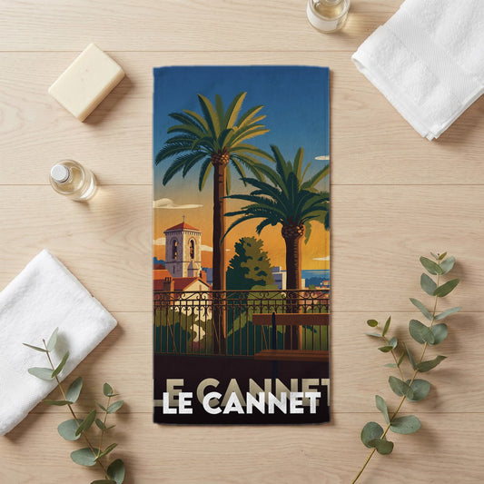 Serviette de bain 30 cm x 60 cm souvenir de Le Cannet