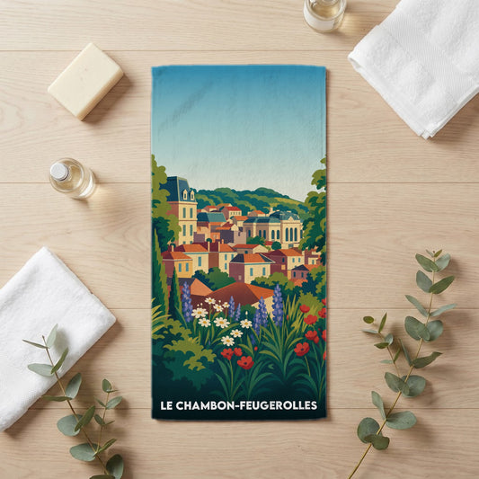 Serviette de bain 30 cm x 60 cm souvenir de Le Chambon-Feugerolles