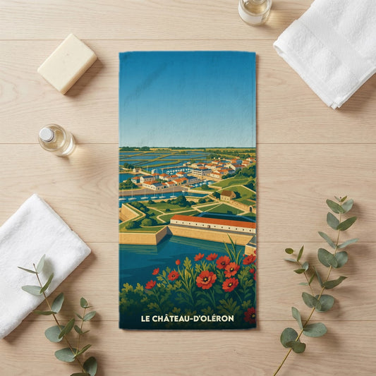 Serviette de bain 30 cm x 60 cm souvenir de Le Château-d'Oléron