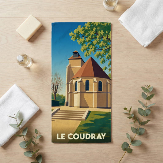 Serviette de bain 30 cm x 60 cm souvenir de Le Coudray