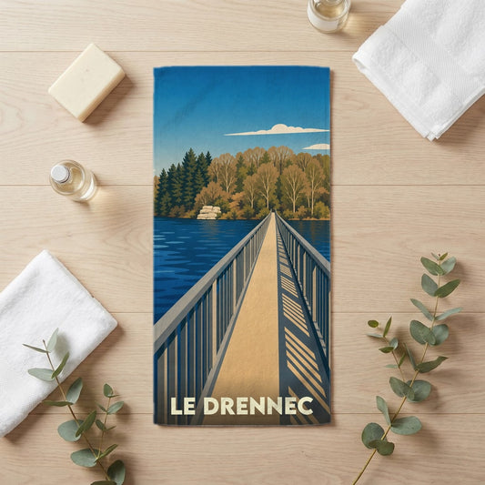 Serviette de bain 30 cm x 60 cm souvenir de Le Drennec