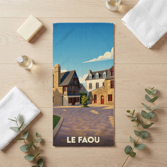 Serviette de bain 30 cm x 60 cm souvenir de Le Faou