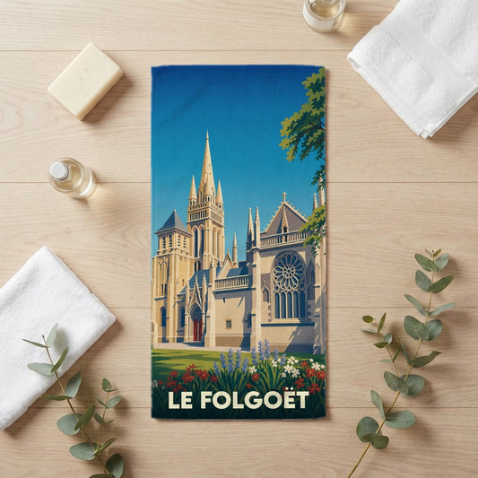 Serviette de bain 30 cm x 60 cm souvenir de Le Folgoët
