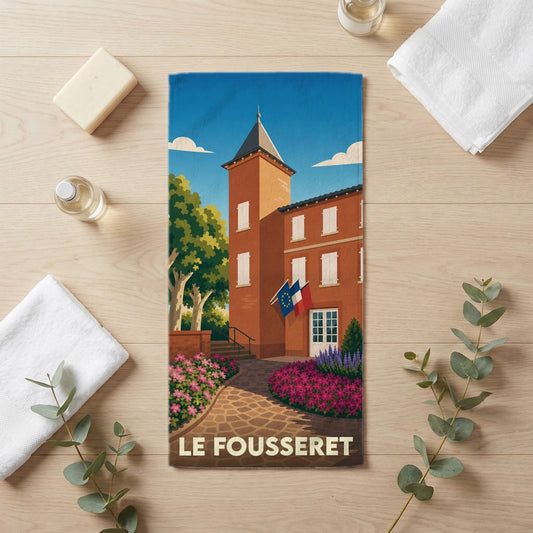 Serviette de bain 30 cm x 60 cm souvenir de Le Fousseret
