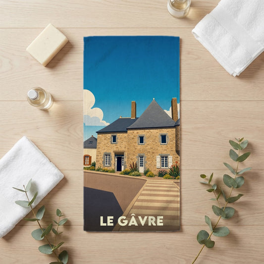 Serviette de bain 30 cm x 60 cm souvenir de Le Gâvre